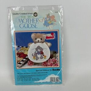 The Real Mother Goose by Bucilla 63491 The Cat Fiddle Counted Cross Stitch‎ Bib